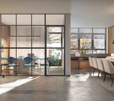 Perspectiva ilustrada coworking