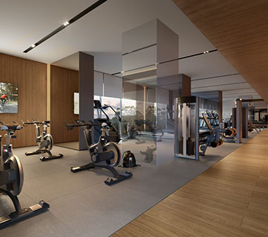 Perspectiva ilustrada do private gym da torre Imperial