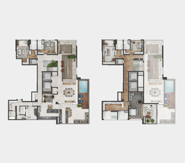 Plantas Torre Imperial Duplex 597m²
