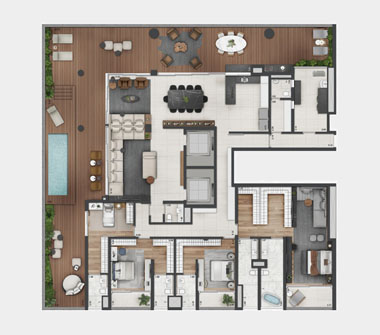 Plantas Torre Imperial Penthouse 506m²