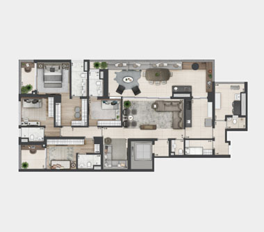 Plantas Torre Imperial 240m² opção
