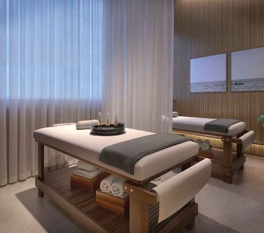 Perspectiva artística do spa massagem